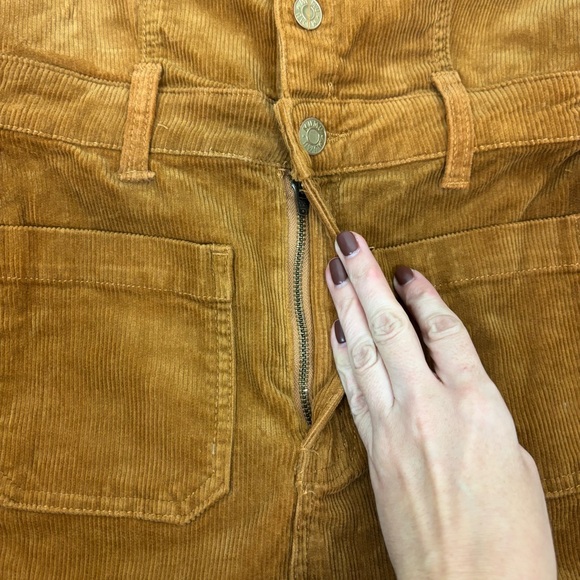 Show Me Your MuMu Cropped Everhart Jumpsuit in Camel Corduroy Size S - Picture 4 of 13